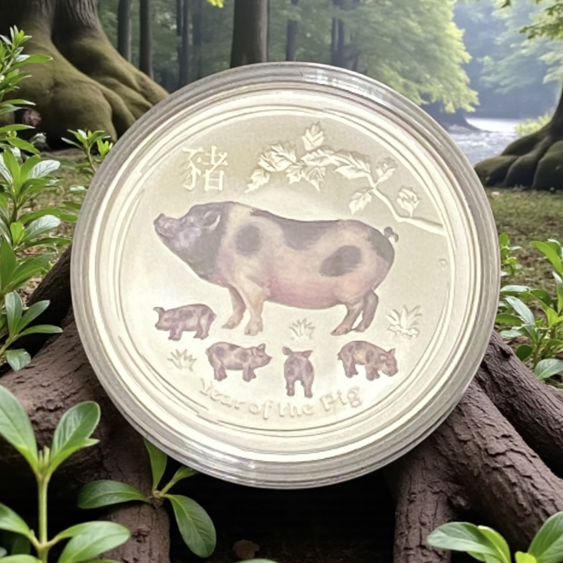 2019 Australian Year of the Pig 1 oz coloured Silver Coin (Second Series)