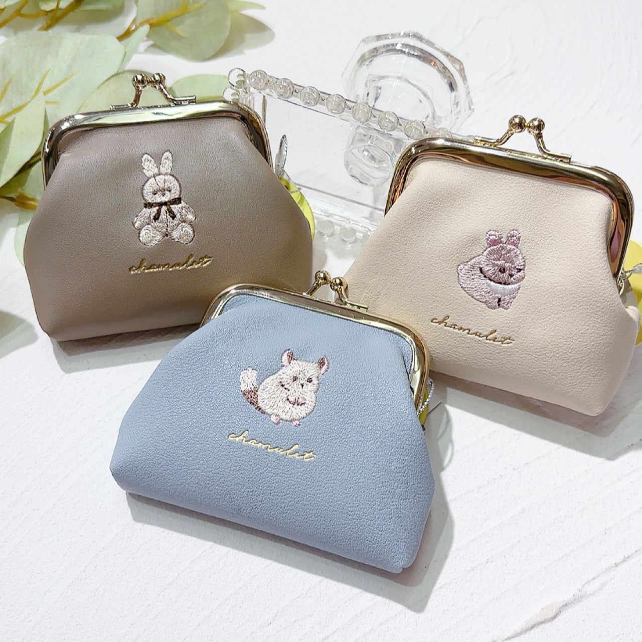 動物刺繡合皮啪啪散紙包