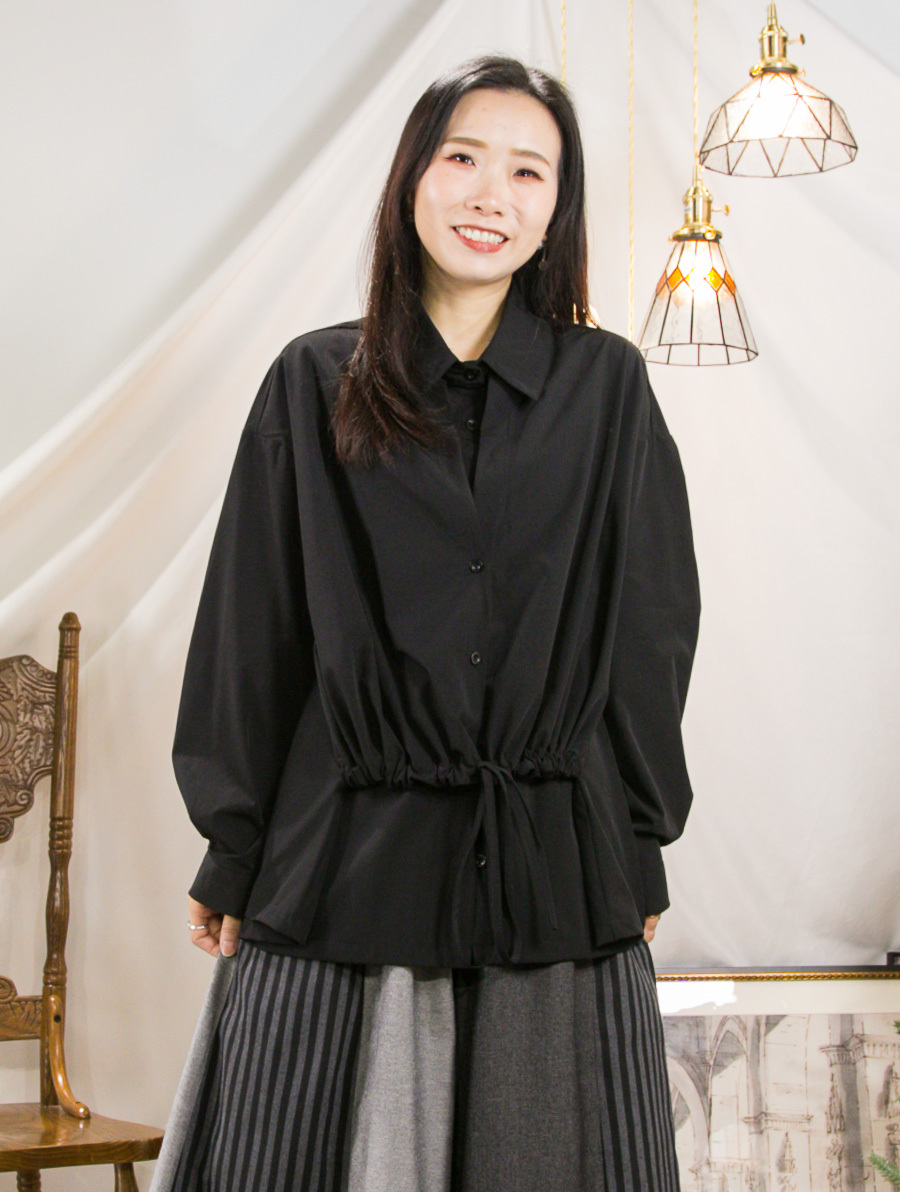 ⬇️開倉低至半價😱FINALSALE📣全開胸扣鈕．前幅DOUBLE LAYER 滑滑扯布料TOP【不設退換】