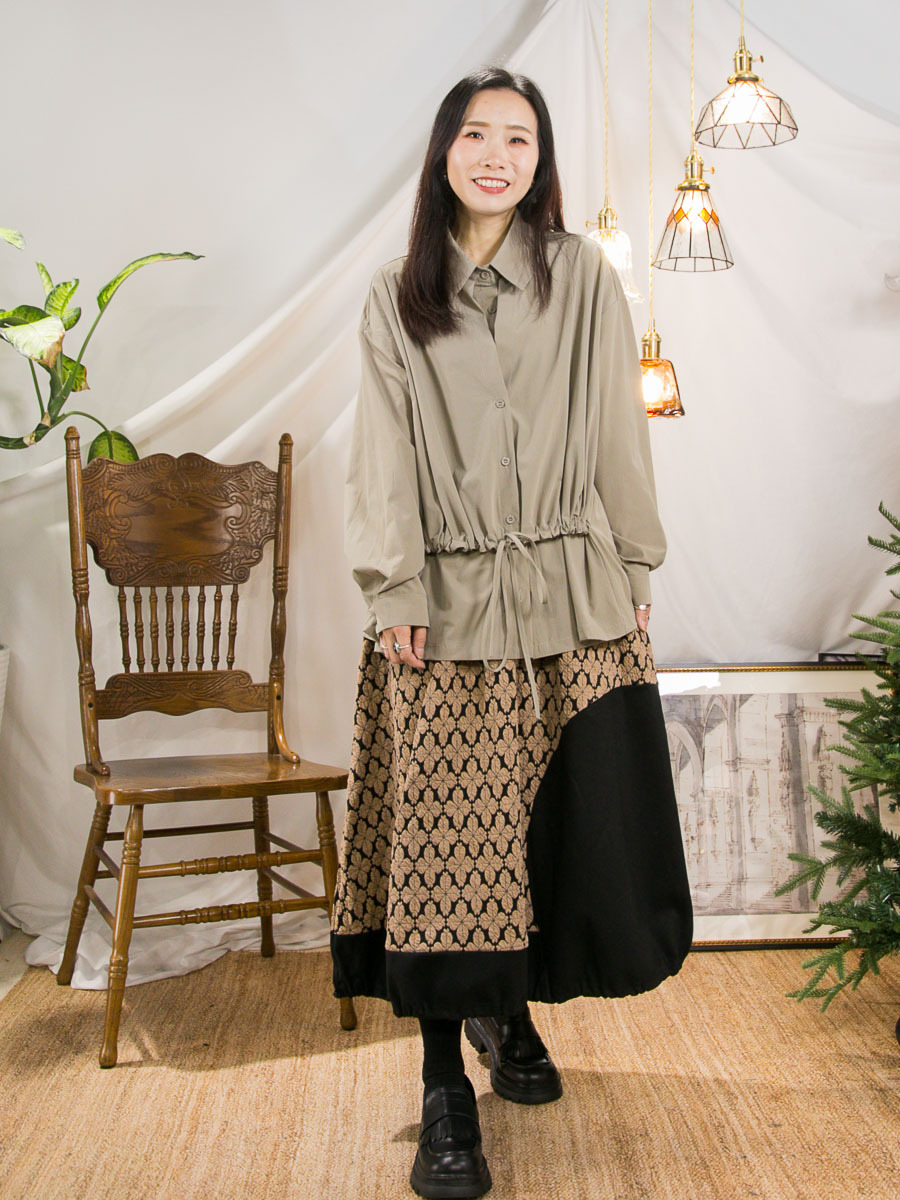 ⬇️開倉低至半價😱FINALSALE📣全開胸扣鈕．前幅DOUBLE LAYER 滑滑扯布料TOP【不設退換】