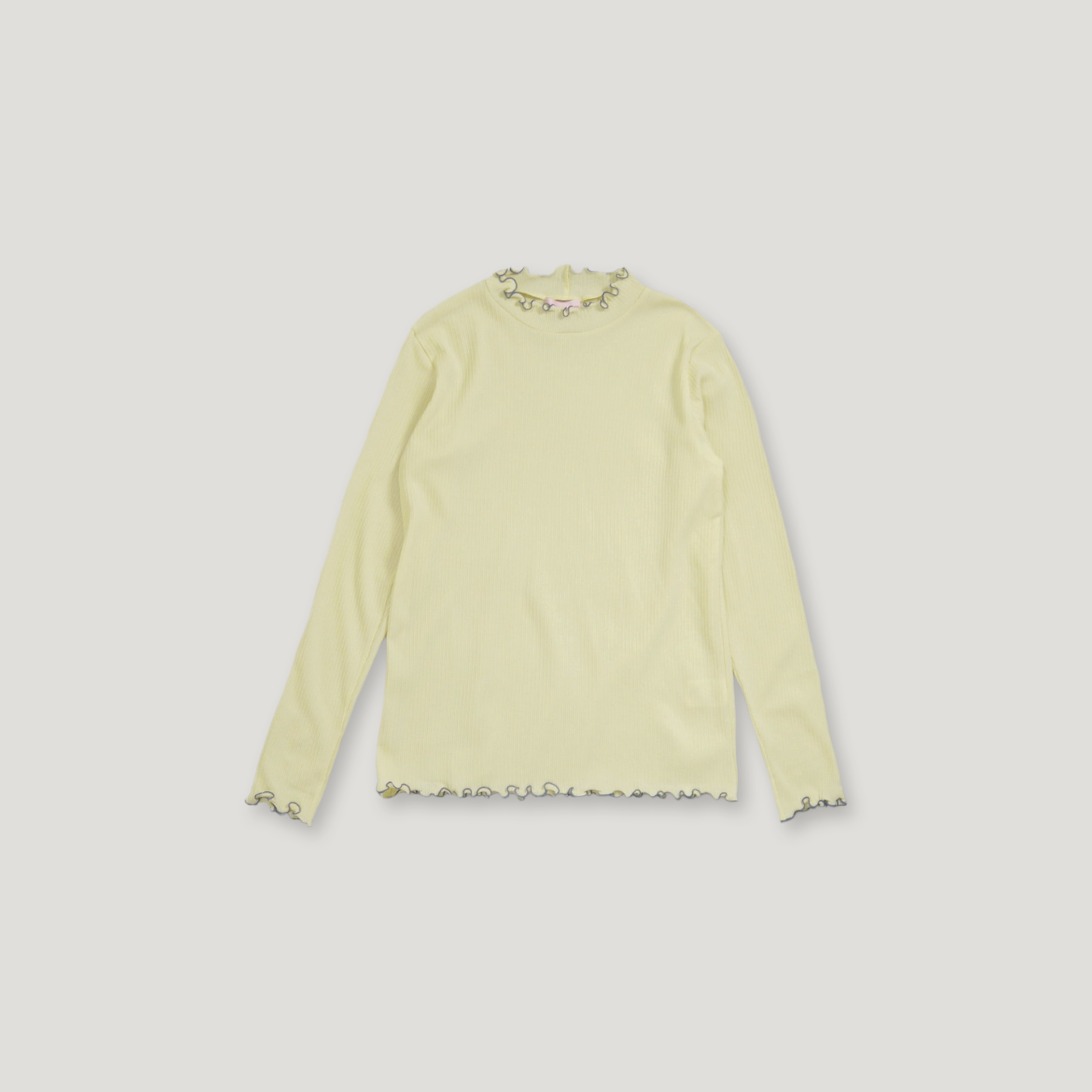 J.P.L. 捲邊羅紋透紗上衣╭ 3色 ╮