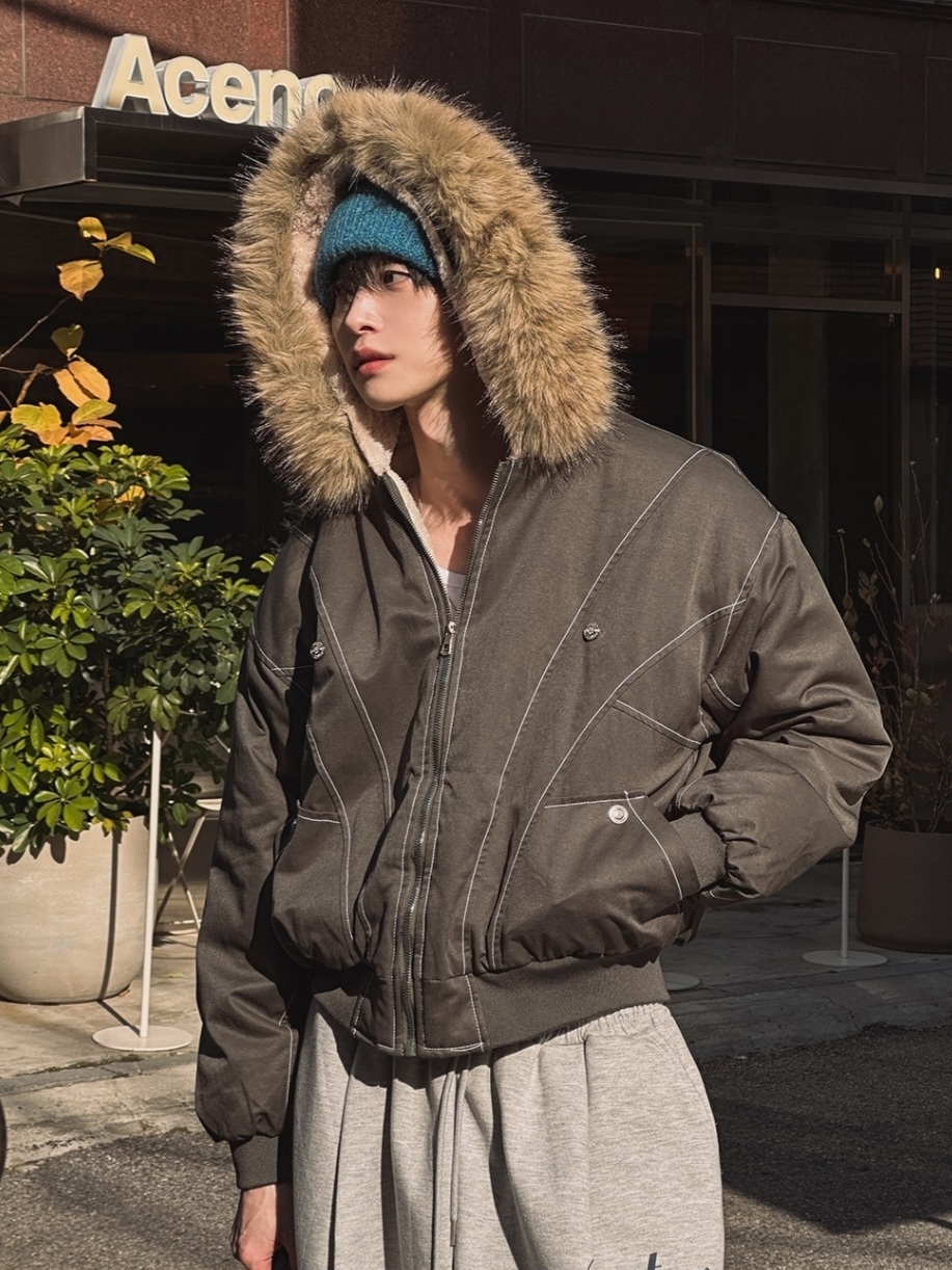 浣熊加厚連帽夾克