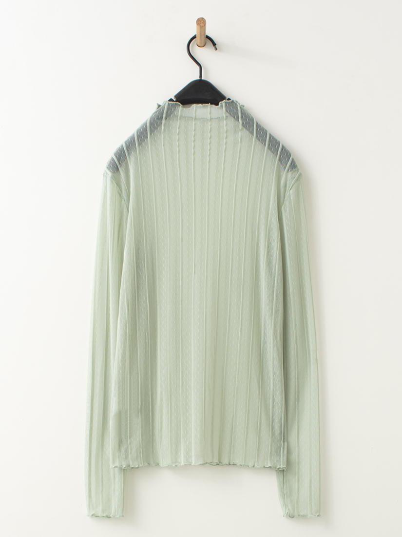 氣質點點條紋透膚內搭上衣