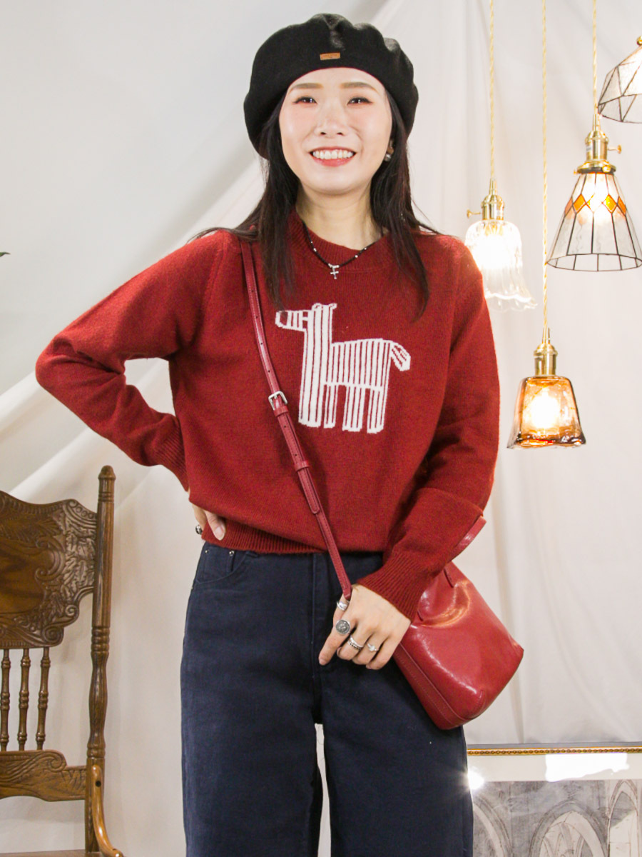 ⬇️開倉低至半價😱FINALSALE📣拼色圖案PRINT．毛毛冷料TOP【不設退換】