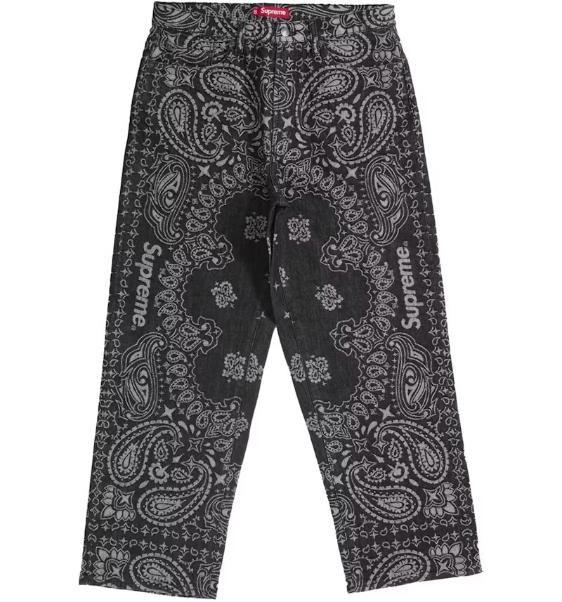 限量現貨 Supreme 25SS Bandana Jacquard Baggy Jean 變形蟲 牛仔長褲