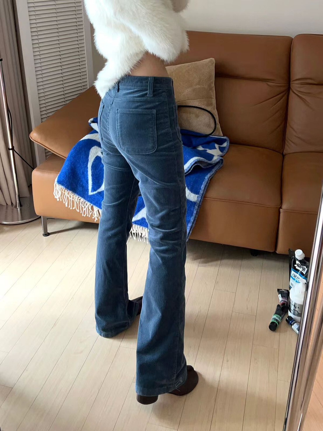 低腰燈芯絨喇叭長褲