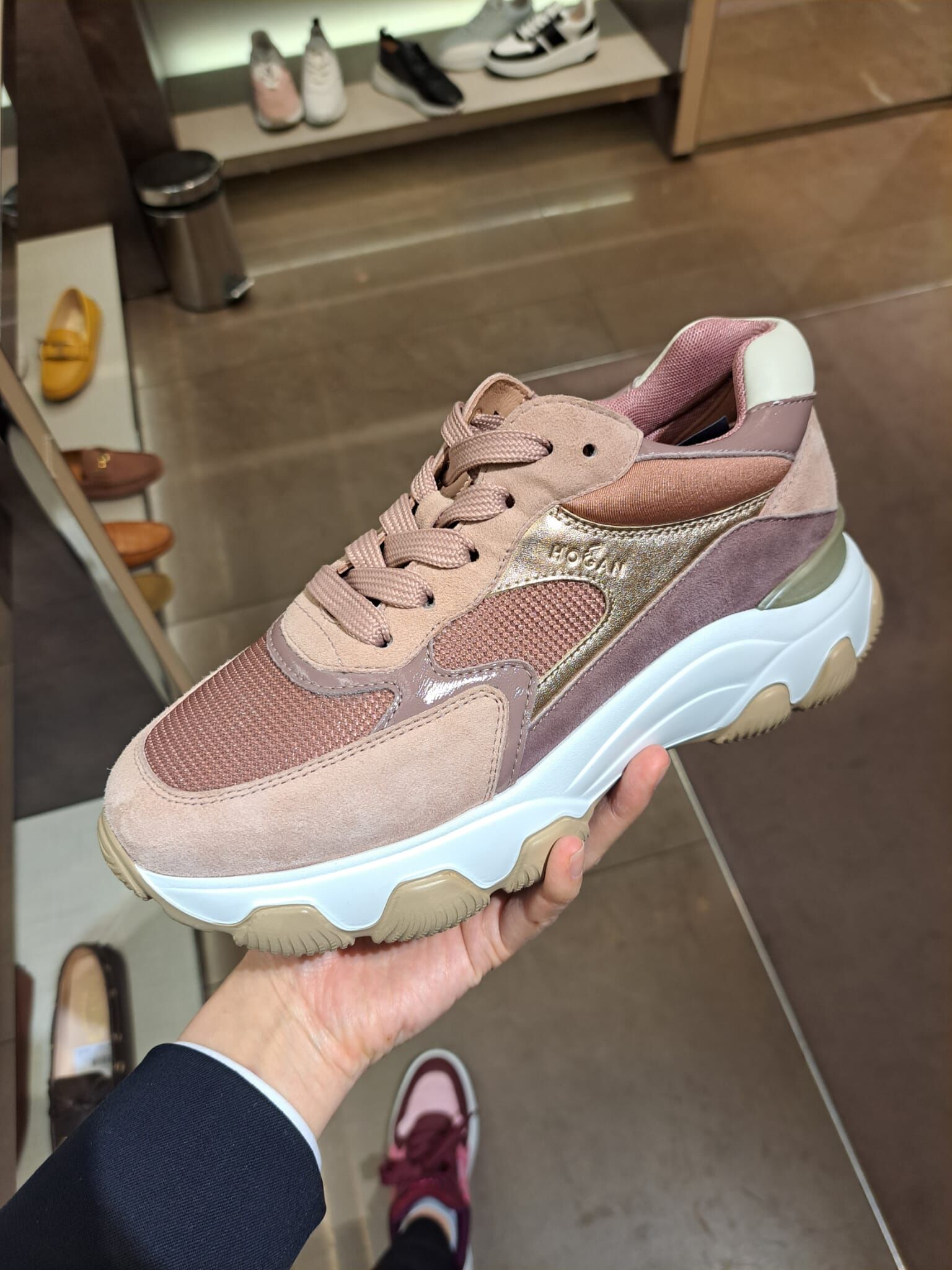 Tods Hogan HXW540 lace up sneakers pink