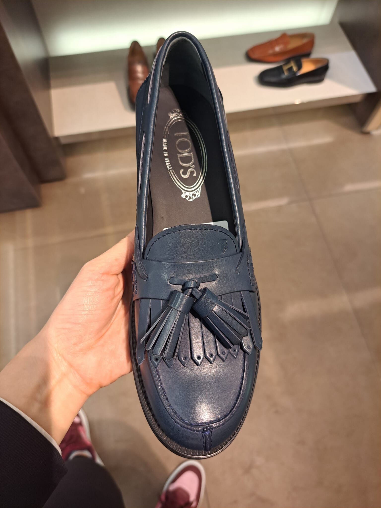 Tods XXW0 Tassel leather loafers navy