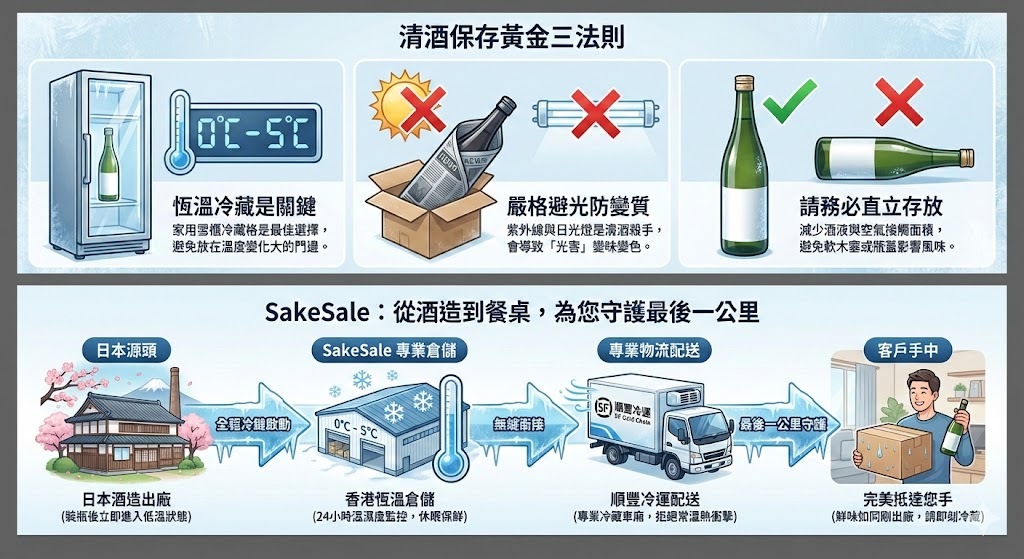SakeSale 專業冷鏈配送 清酒保存方法圖解