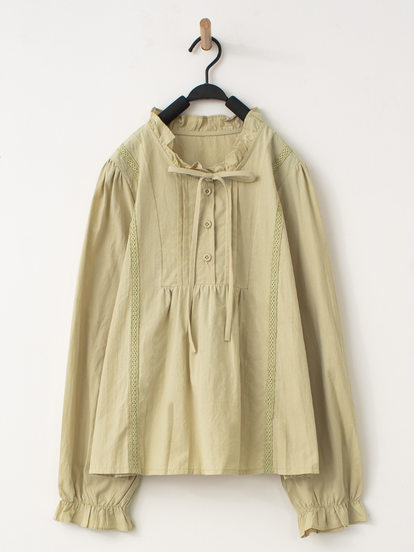 日系連身洋裝立領綁帶上衣組合