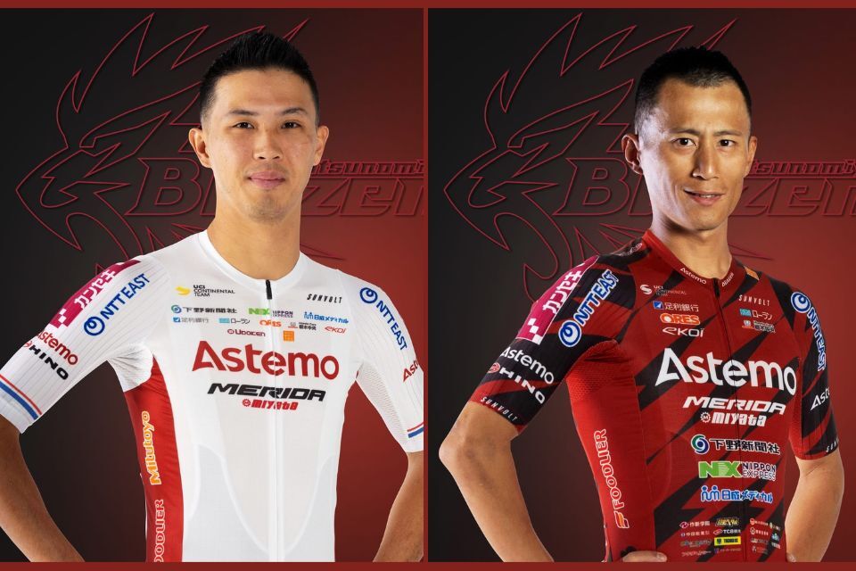 前任台灣冠軍馮俊凱（右）與現任台灣冠軍杜志濠（左），同列 Astemo 宇都宮 2026 賽季陣容