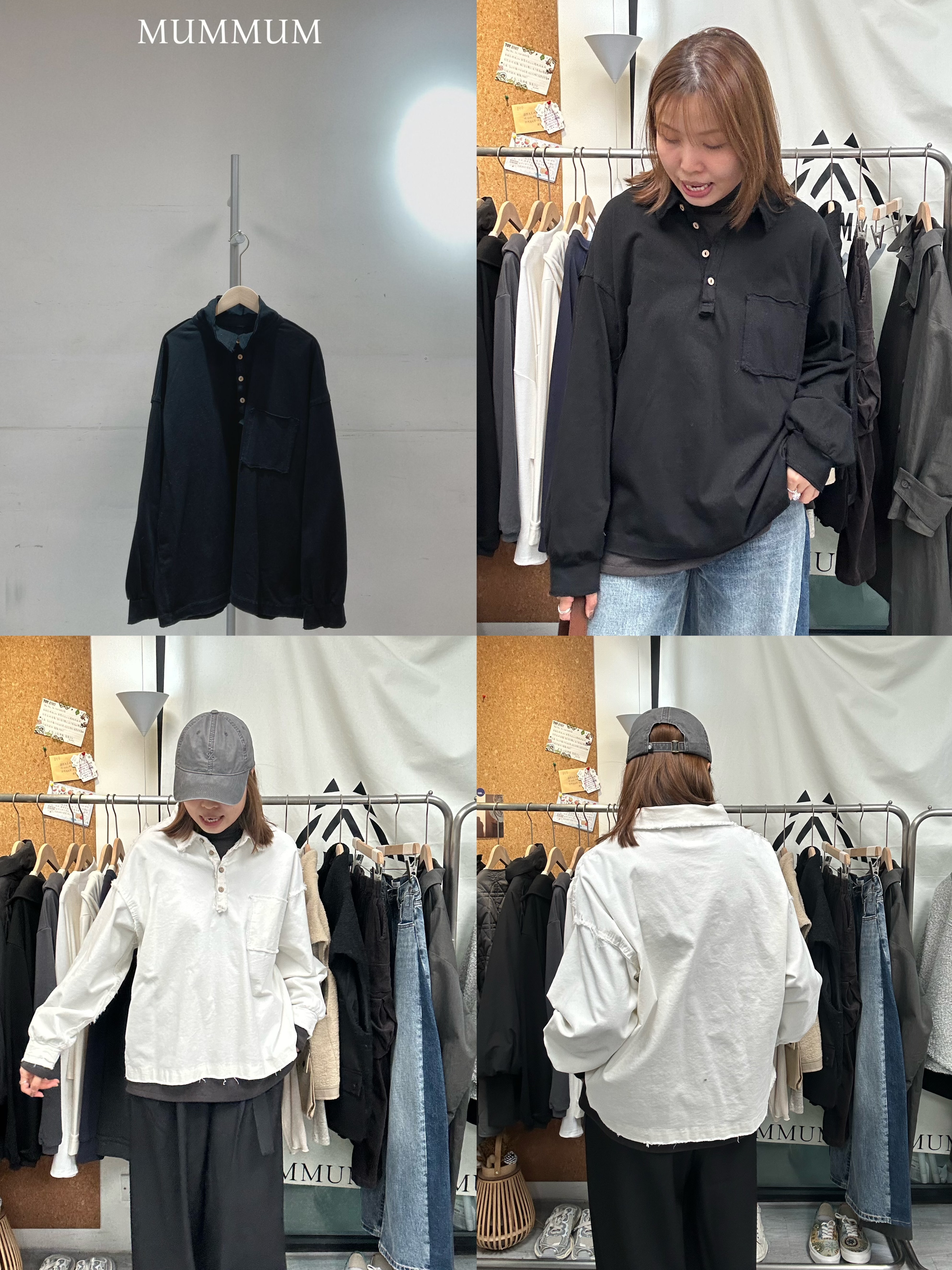 0213035a/正方口袋半鈕扣上身 52/52/28