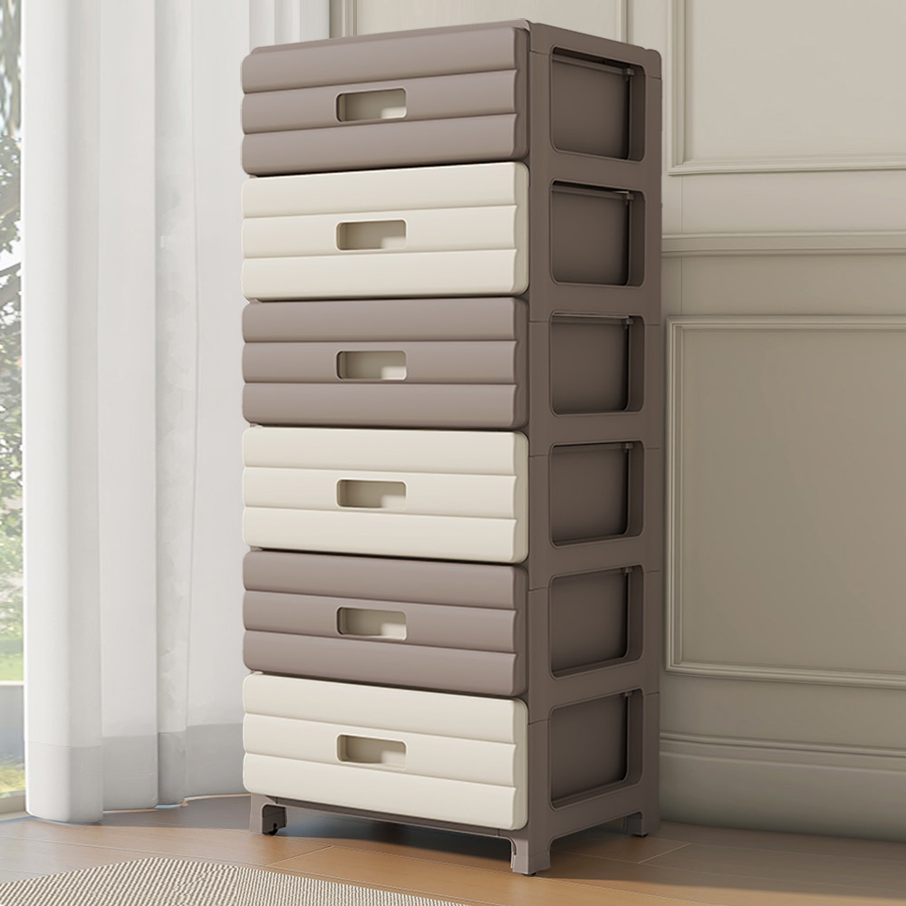 【AOTTO】35面寬麵包附輪六層抽屜收納櫃(AC-035)