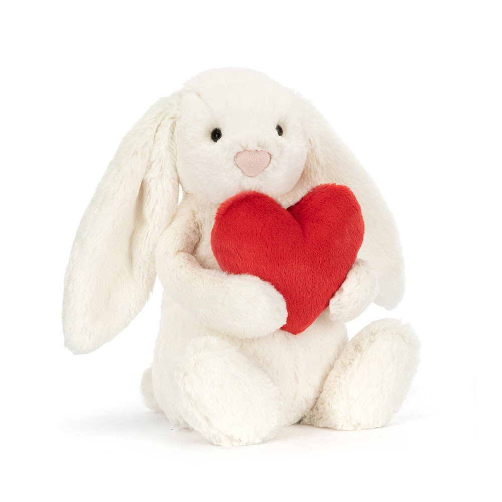 JELLYCAT Bashful Red Love Heart Bunny