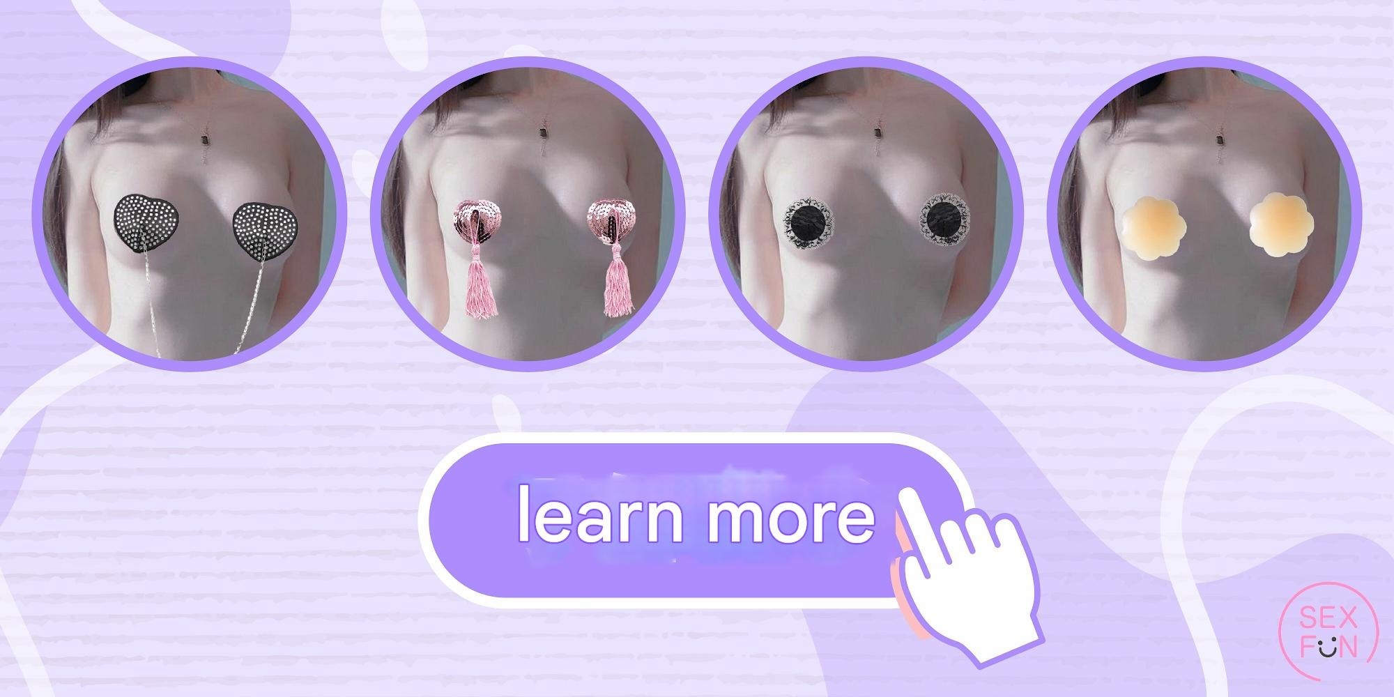 Collection of stylish nipple covers and pasties for covering dark or large areolas