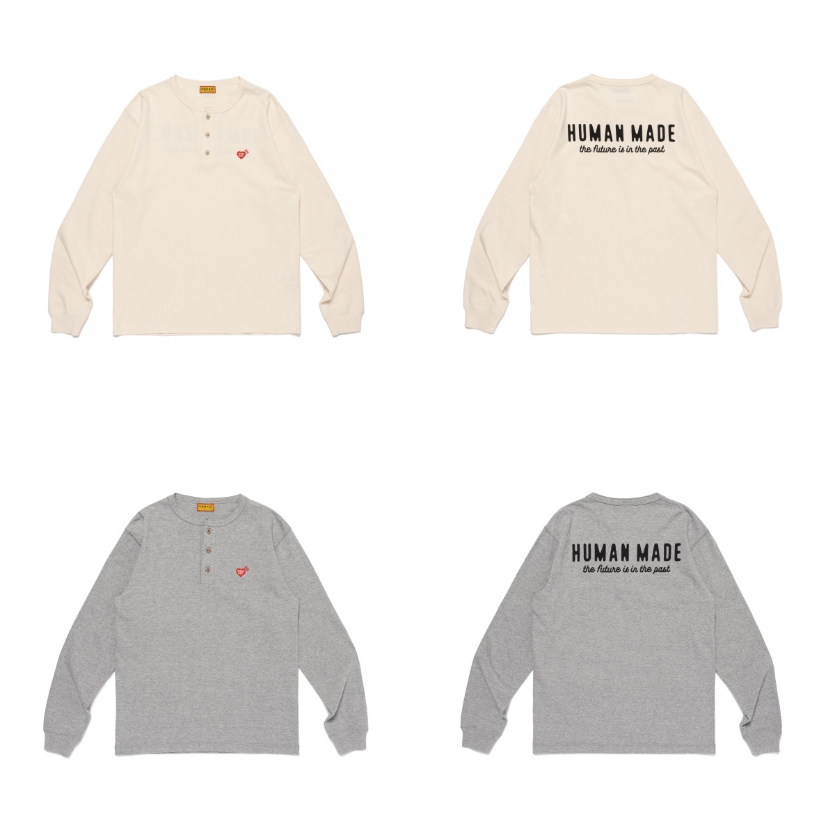 預購┃日本製 HUMAN MADE HENLEY NECK L/S T-SHIRT 愛心 亨利領 長T 長袖