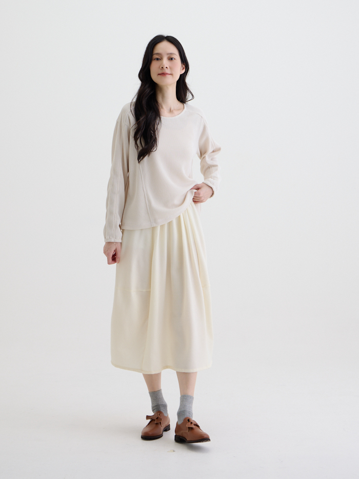 陽光結構剪接裙-沐陽