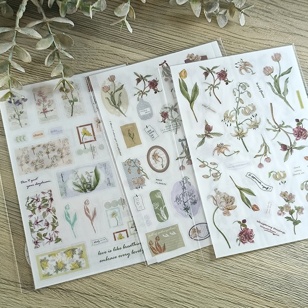 竹工凡花．冬季的呢喃祝福系列 轉印貼紙包 共三款