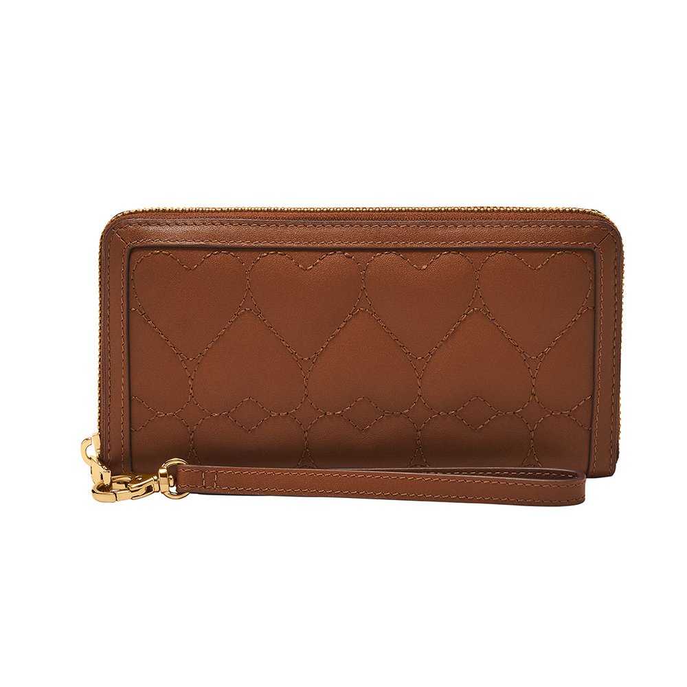 Logan 三折真皮拉鍊 長夾-棕色 SL10096388