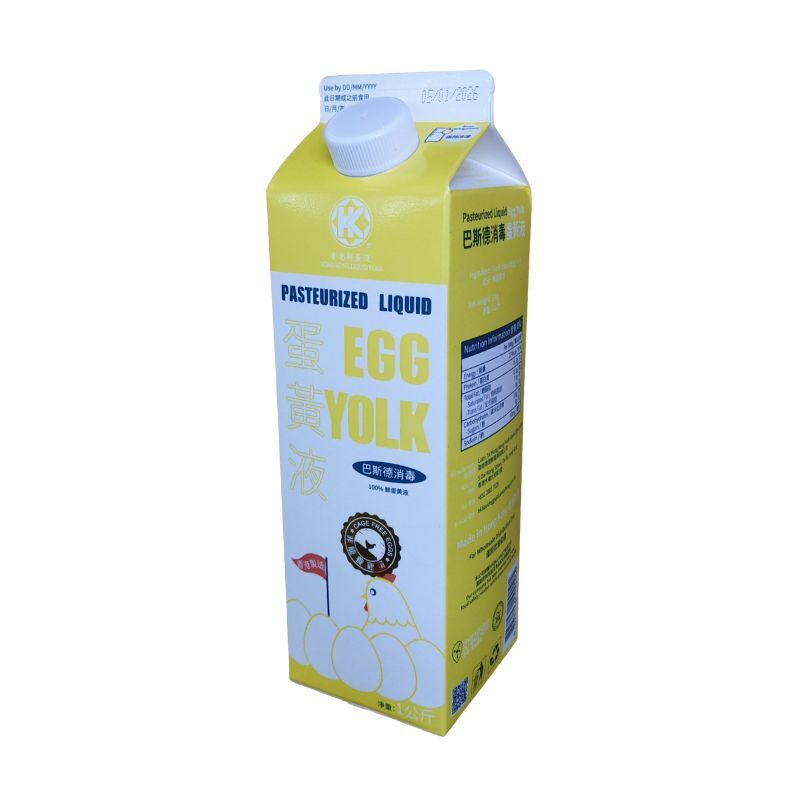 香港聯泰行消毒非籠養蛋黄液  (1箱12支起) Cage-free Pasteurized Liquid Egg York 1000毫升/支   (冷凍 0-4 ℃)