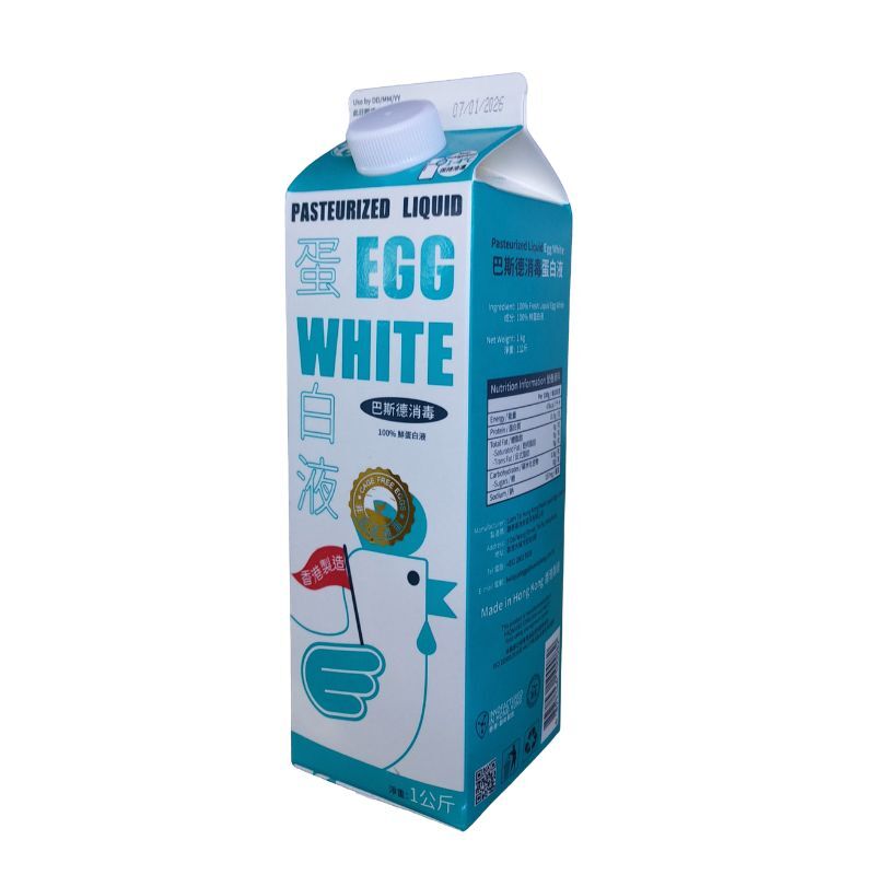 香港聯泰行消毒非籠養蛋白液   (1箱12支起) Cage-free Pasteurized Liquid Egg White 1000毫升/支   (冷凍 0-4 ℃)