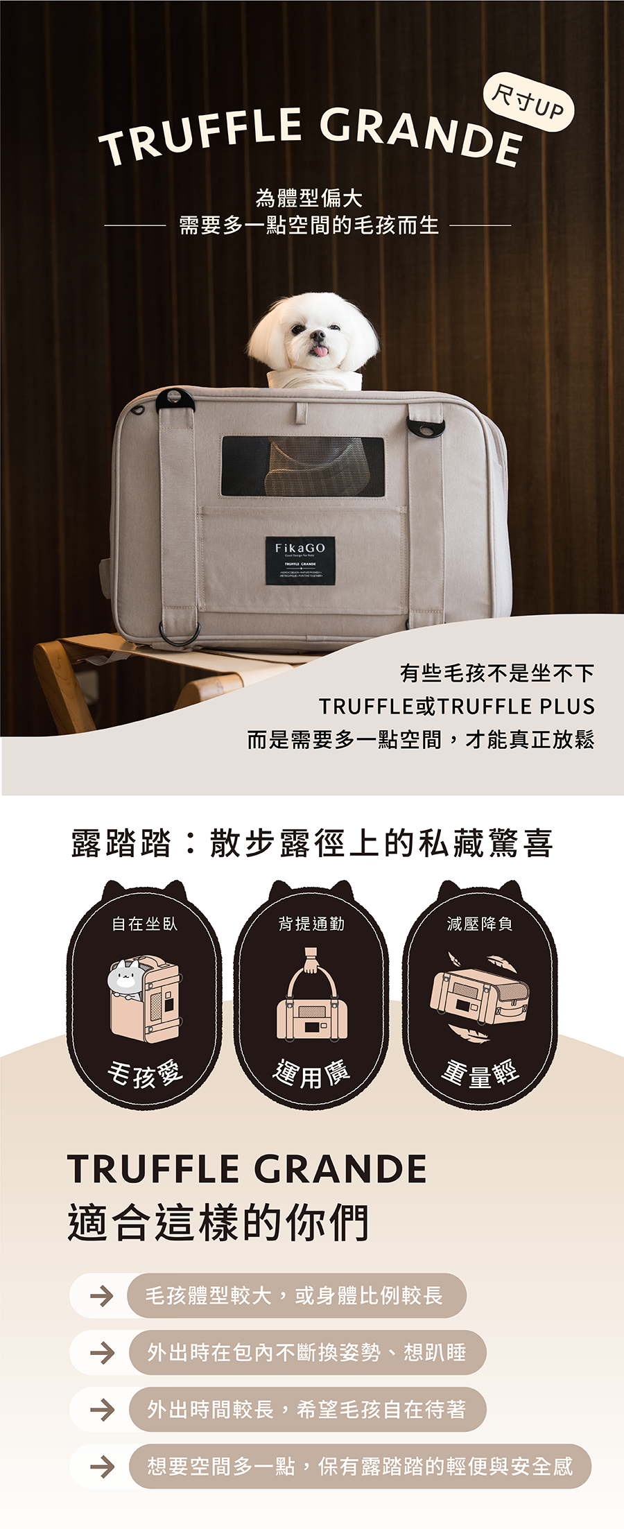 TRUFFLE GRANDE | 加大外出包 - 輕焙棕