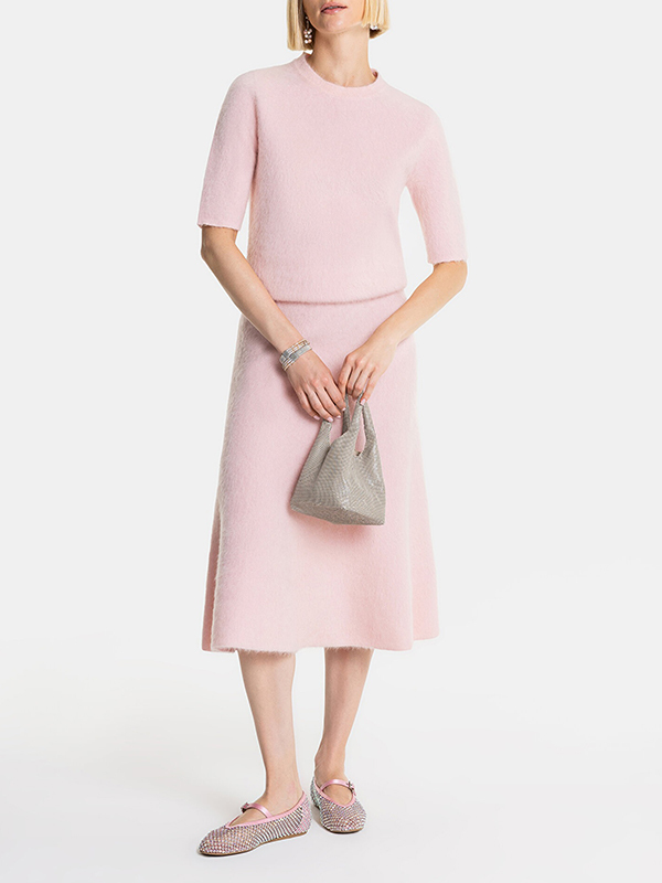 Fabiana Filippi  短毛海針織裙(粉)