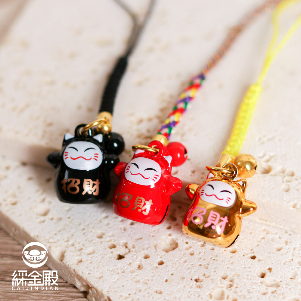 招財進寶-紅色招財貓鈴鐺吊飾｜掛件｜好運｜招財｜吉祥物｜無病息災【綵金殿】