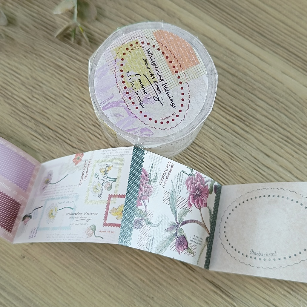 竹工凡花．呢喃祝福 memo貼紙卷 <整捲/分裝>