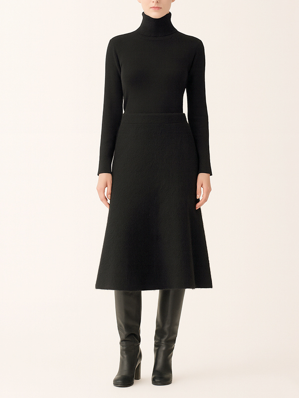 Fabiana Filippi  短毛海針織裙(黑)