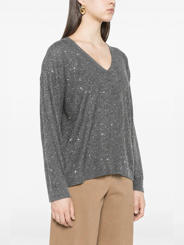 Fabiana Filippi V領亮片上衣(灰)