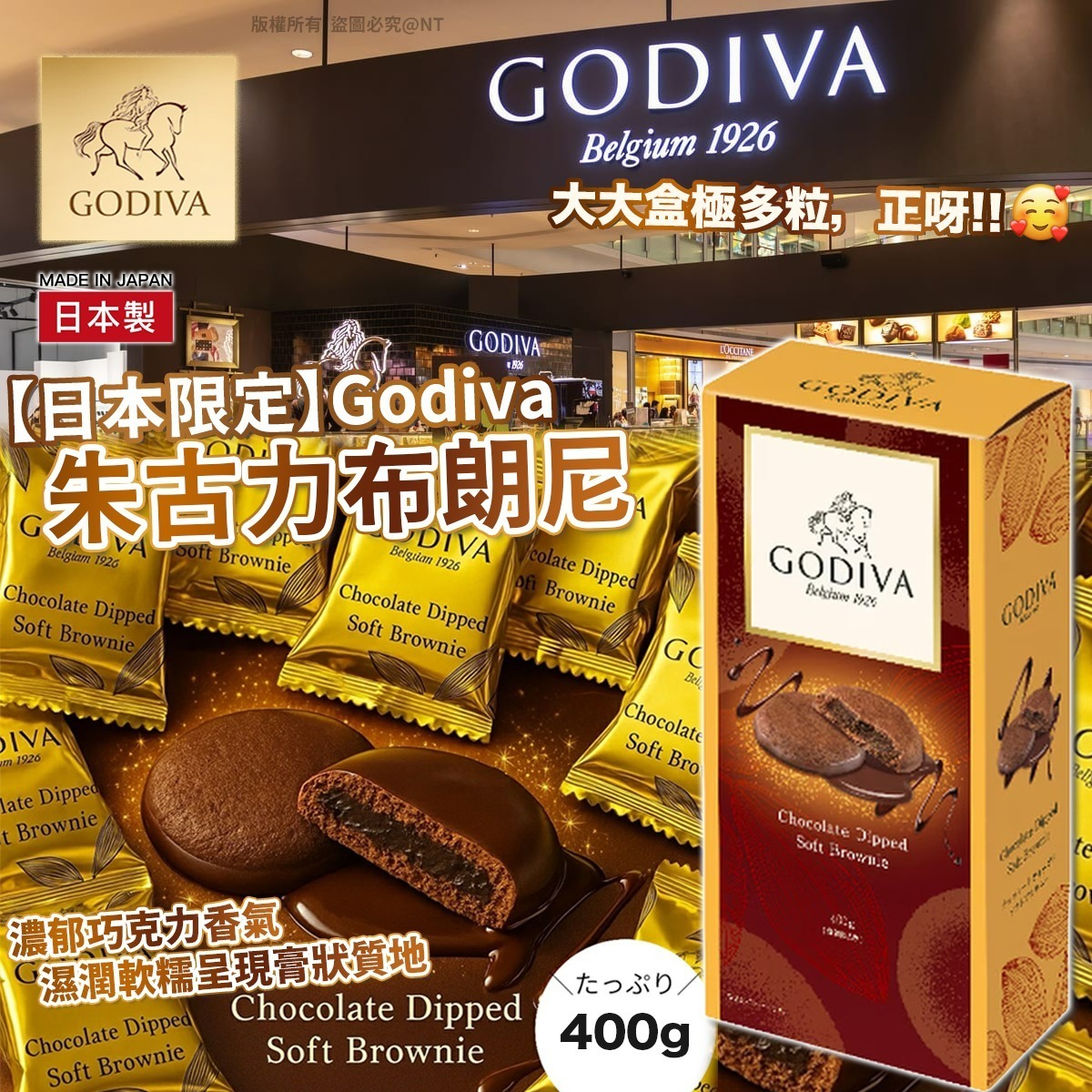 【預訂】AW010204 日本限定 Godiva 朱古力布朗尼 400g