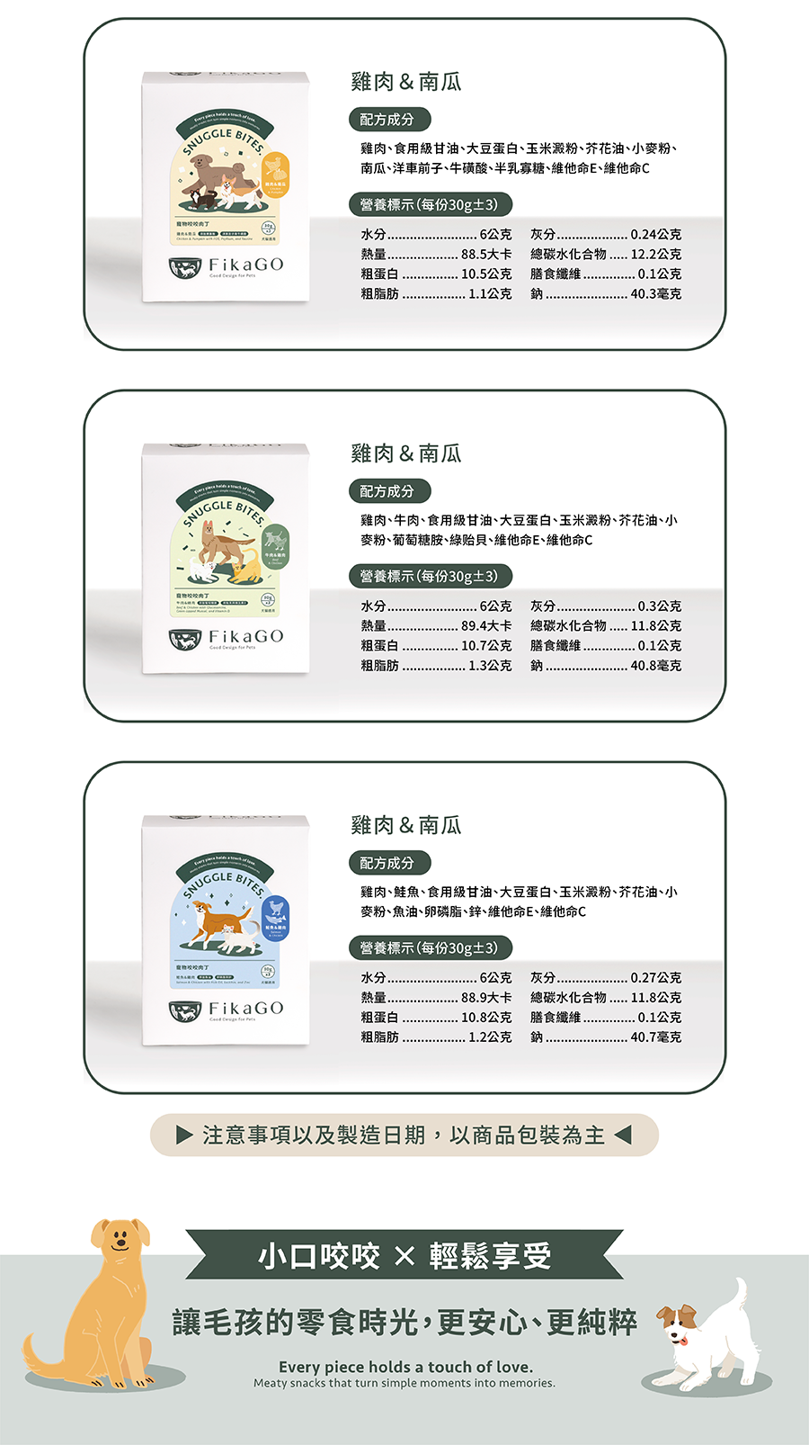 FikaGO自研寵物零食｜咬咬肉丁