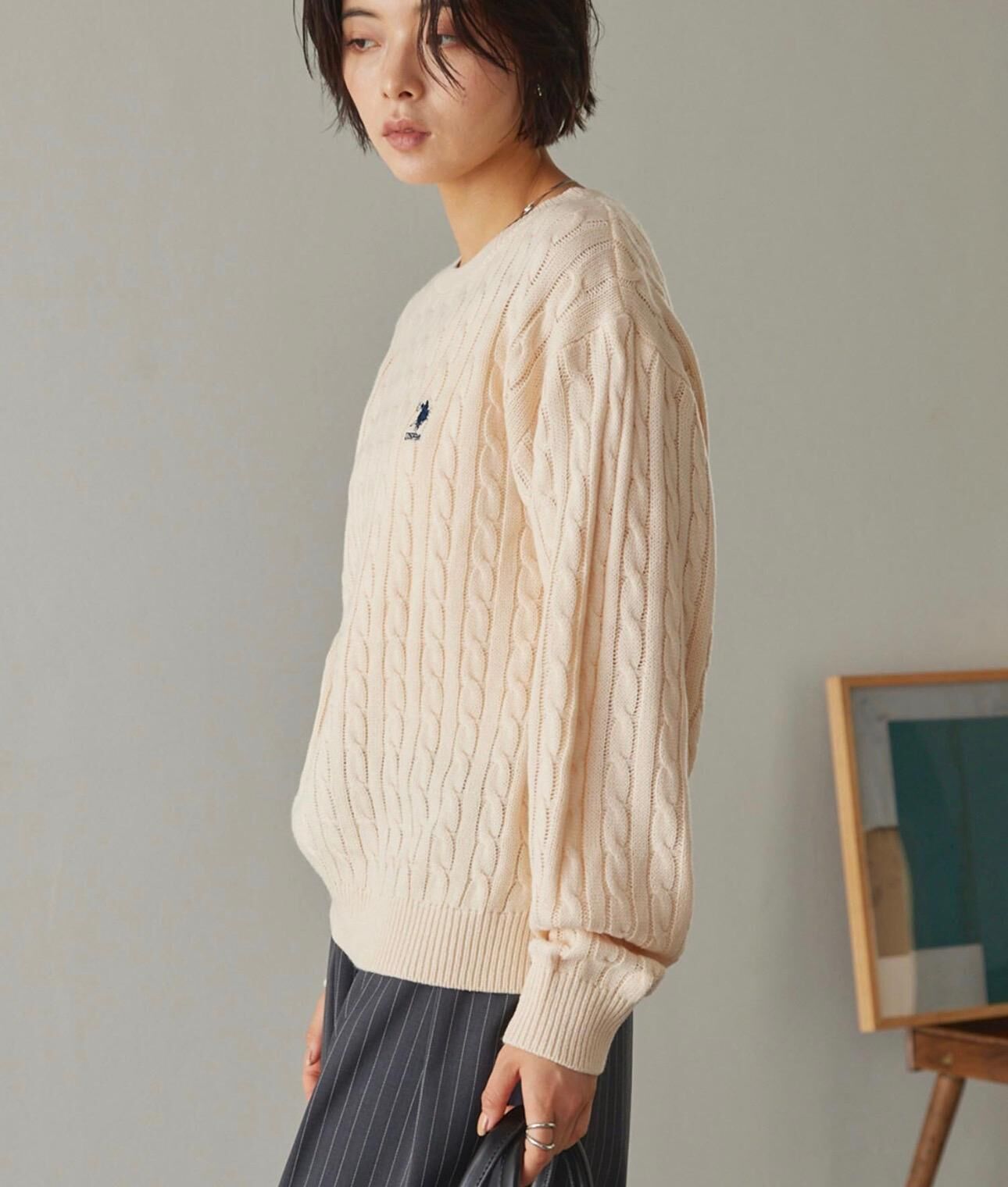 【預購】JN010210 U.S. POLO ASSN. 刺繡logo針織上衣