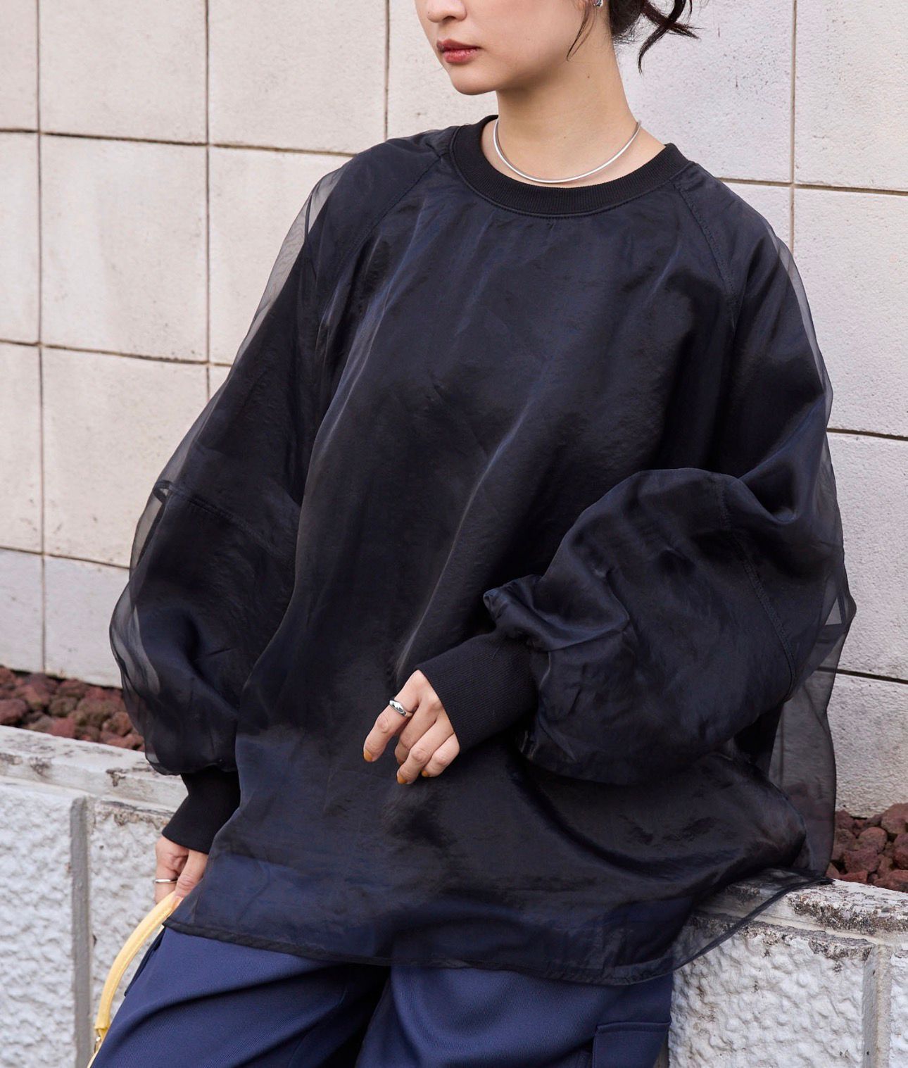 【預購】JN010212 Mono-Mart  透明層疊長袖上衣