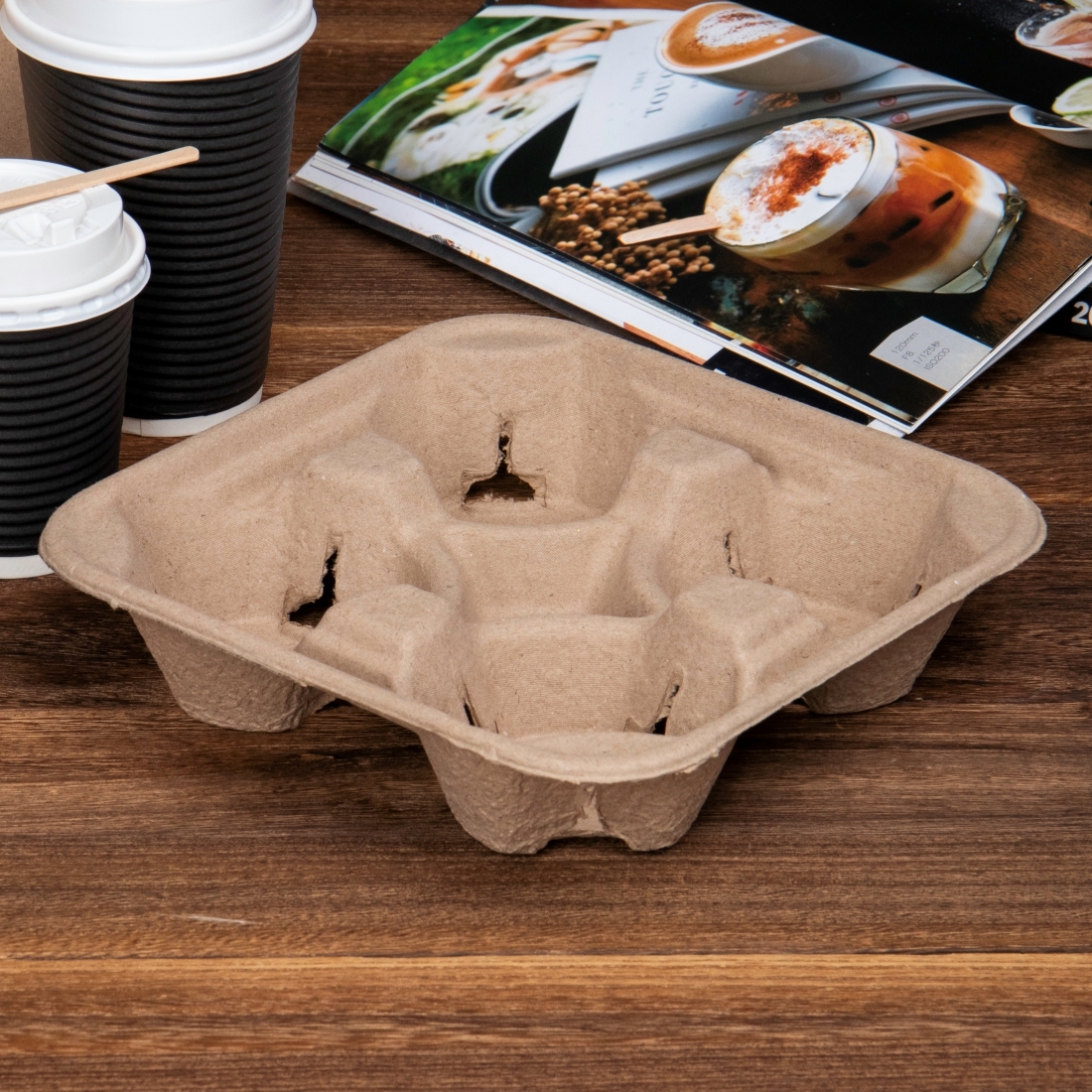 紙漿杯座HR 四杯 原色