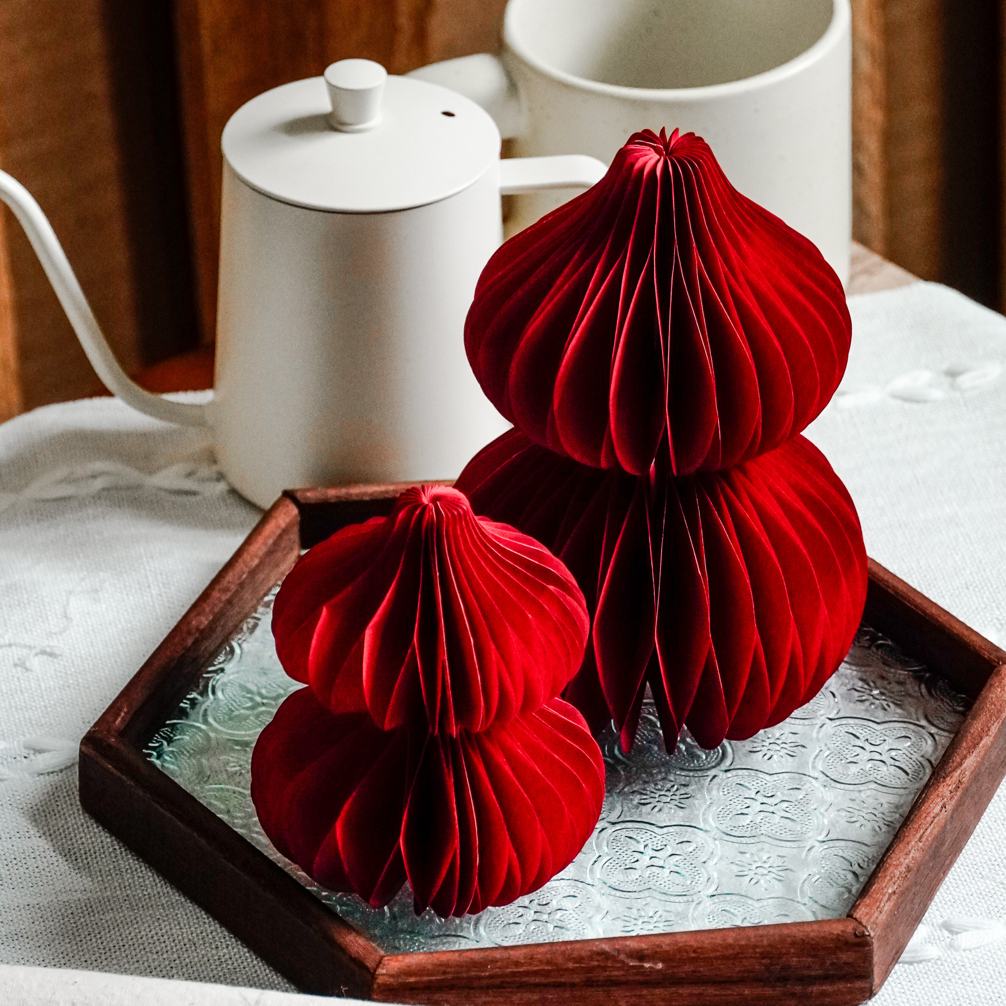 海棠窗花木質托盤 置物盤