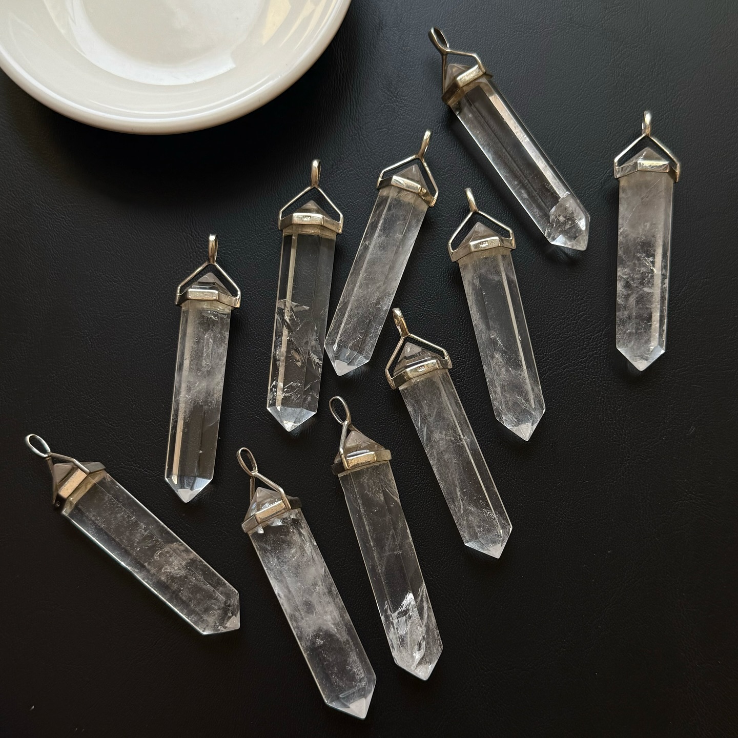 [原石] 白水晶 925銀 項鏈吊墜 / 靈擺墜