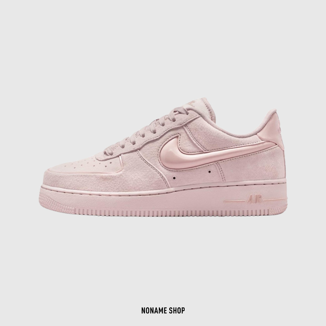 NIKE AIR FORCE 1 AF1 麂皮 浮雕果凍 SWOOSH 復古 玫瑰粉 (女款)