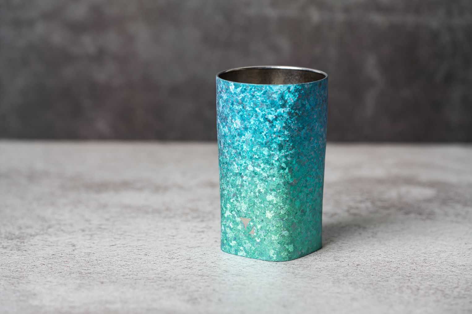 鈦造|純鈦雙層方形杯|晶鈦系列【翠】| 300ml木盒裝