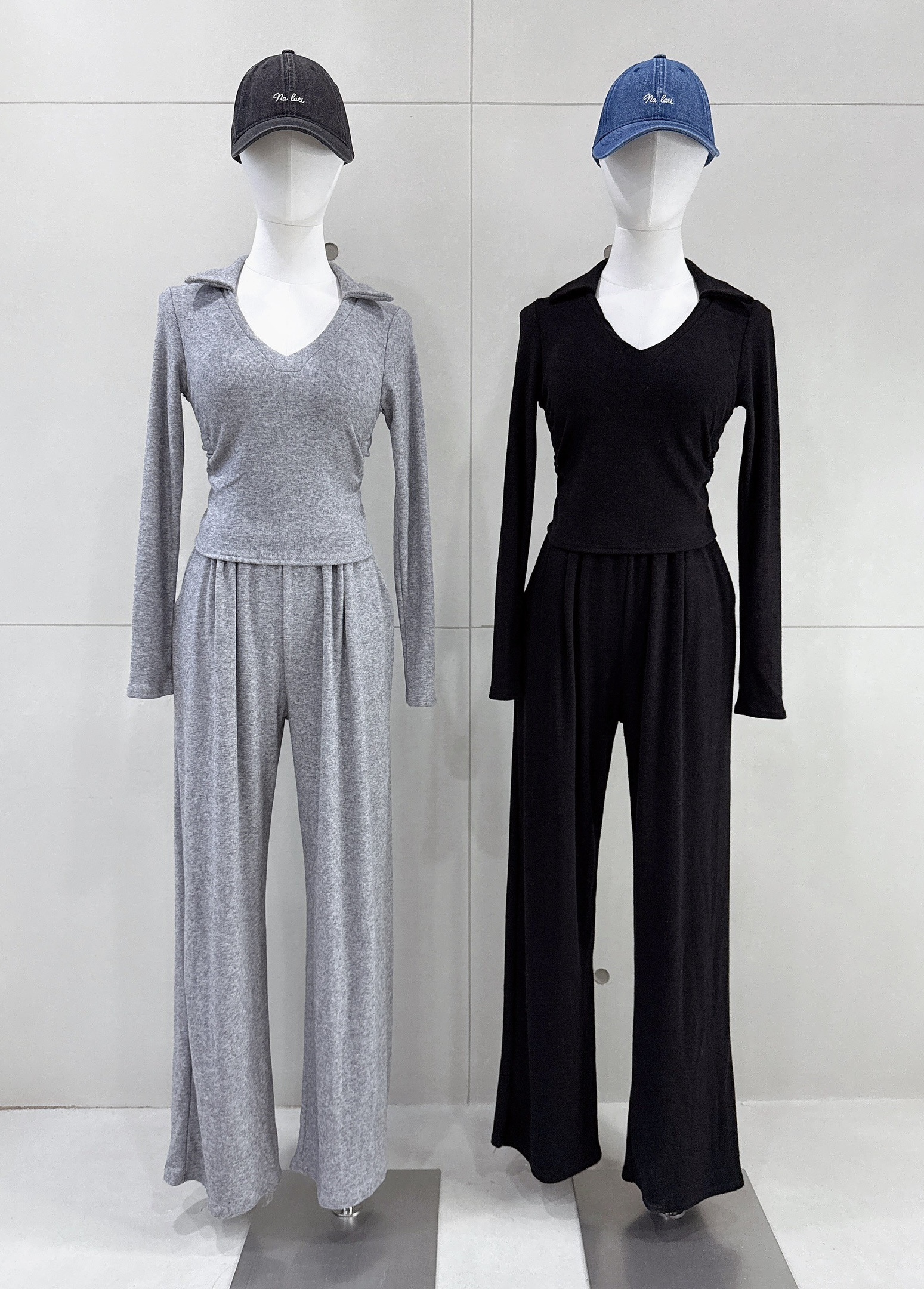 襯領美背羊絨罩杯衣+寬褲