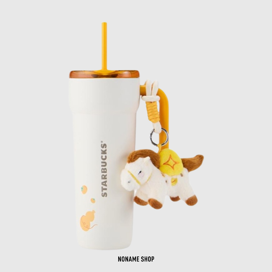 STARBUCKS 星巴克 馬上快樂系列 小馬吊飾 大容量 吸管杯 保溫杯 790ML