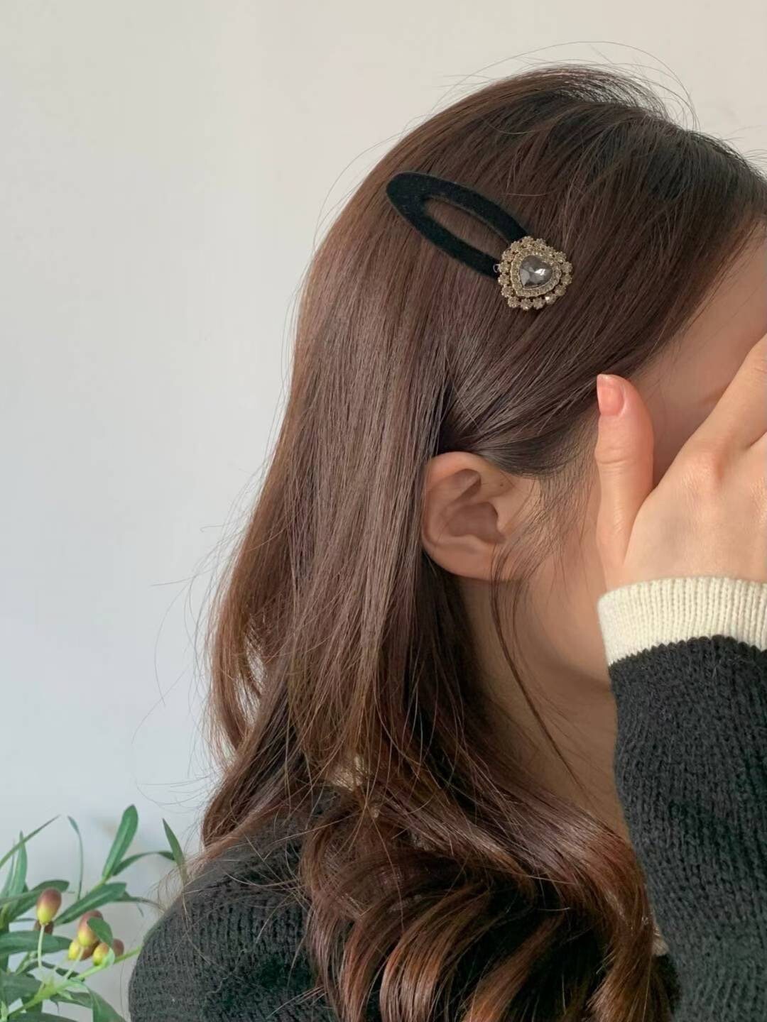 復古框框愛心/方塊水鑽造型髮夾 / 2款