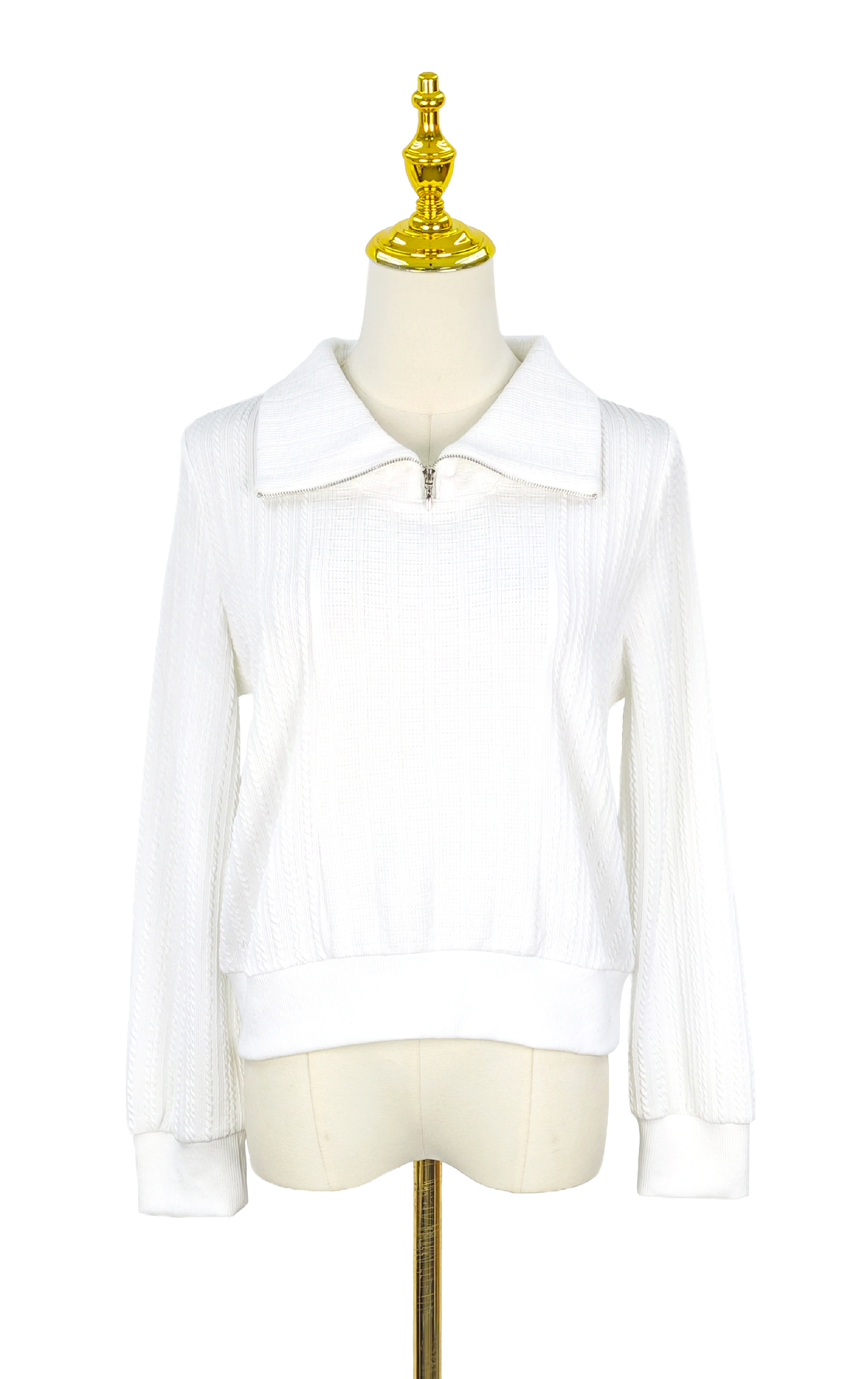 拉鍊反領針織上衣 LT0349