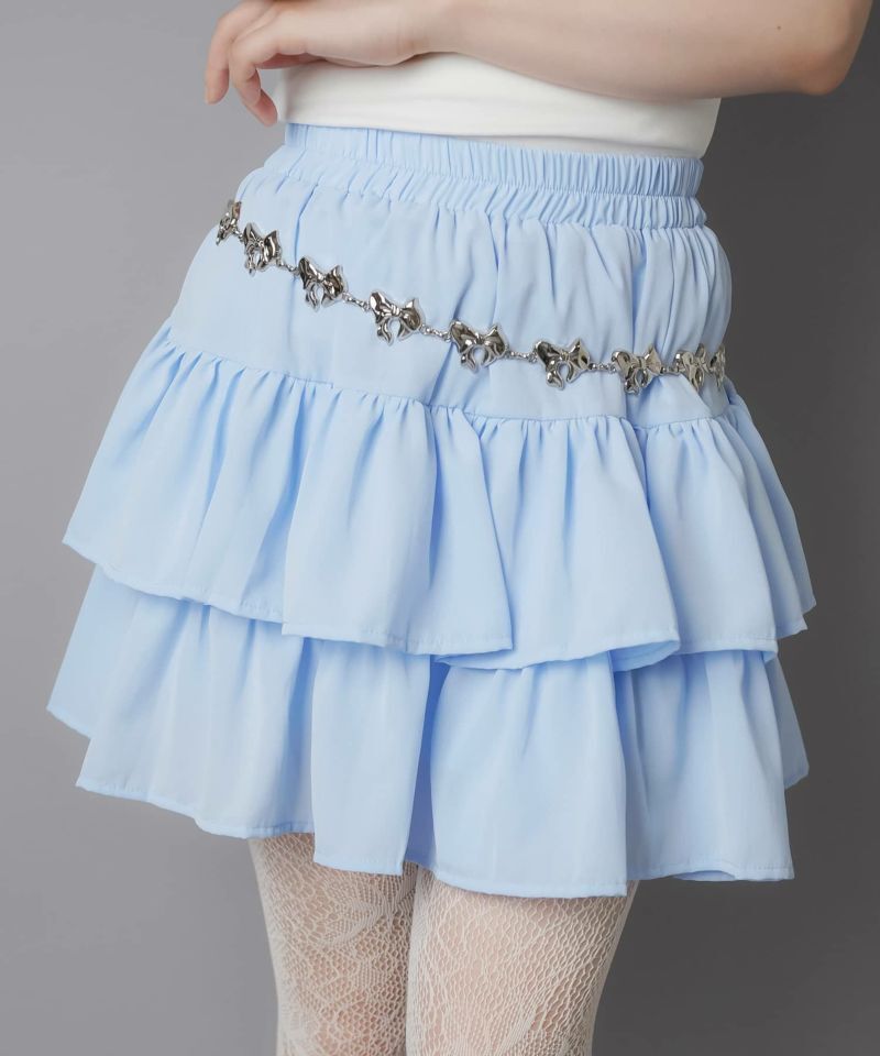 日本預訂 WINTER SALE SS 荷葉邊多層迷你裙 / #芭蕾核心 / 含內襯褲