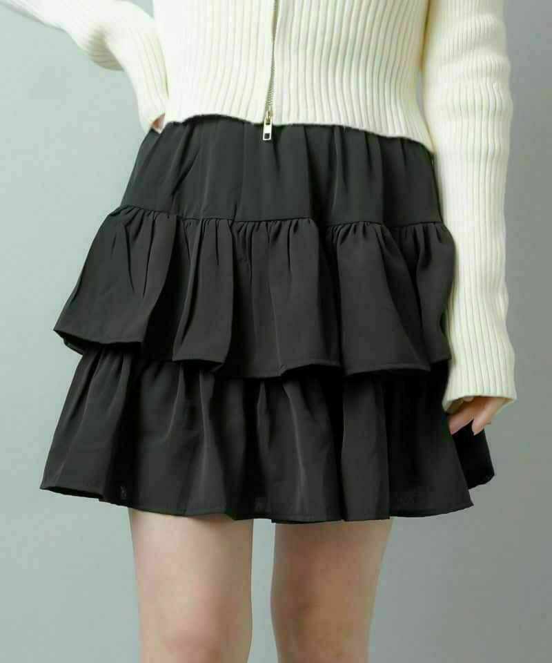 日本預訂 WINTER SALE SS 荷葉邊多層迷你裙 / #芭蕾核心 / 含內襯褲