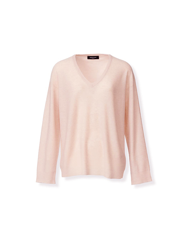 Fabiana Filippi V領亮片上衣(粉膚)