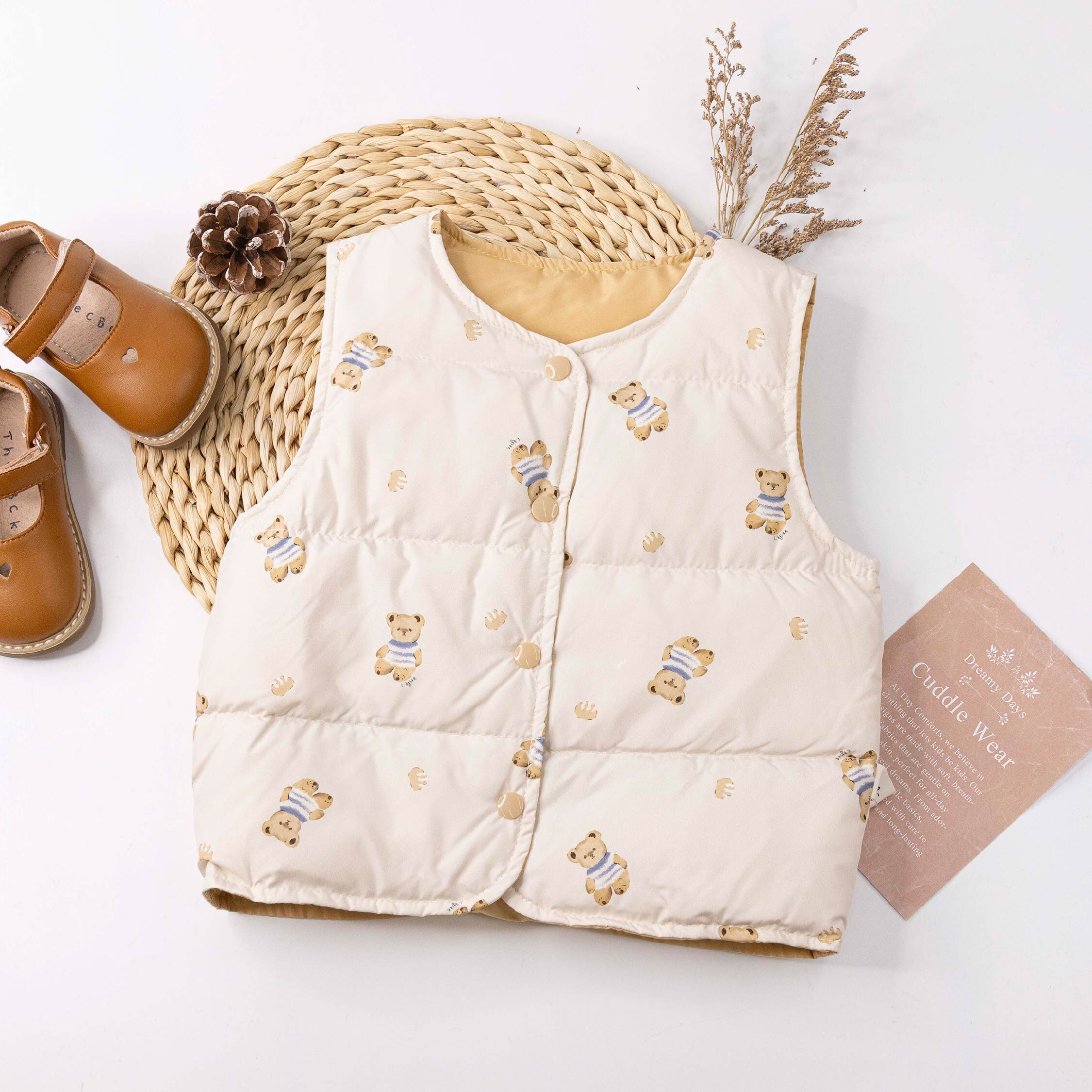 【H55710】麵包泰迪熊羽絨背心