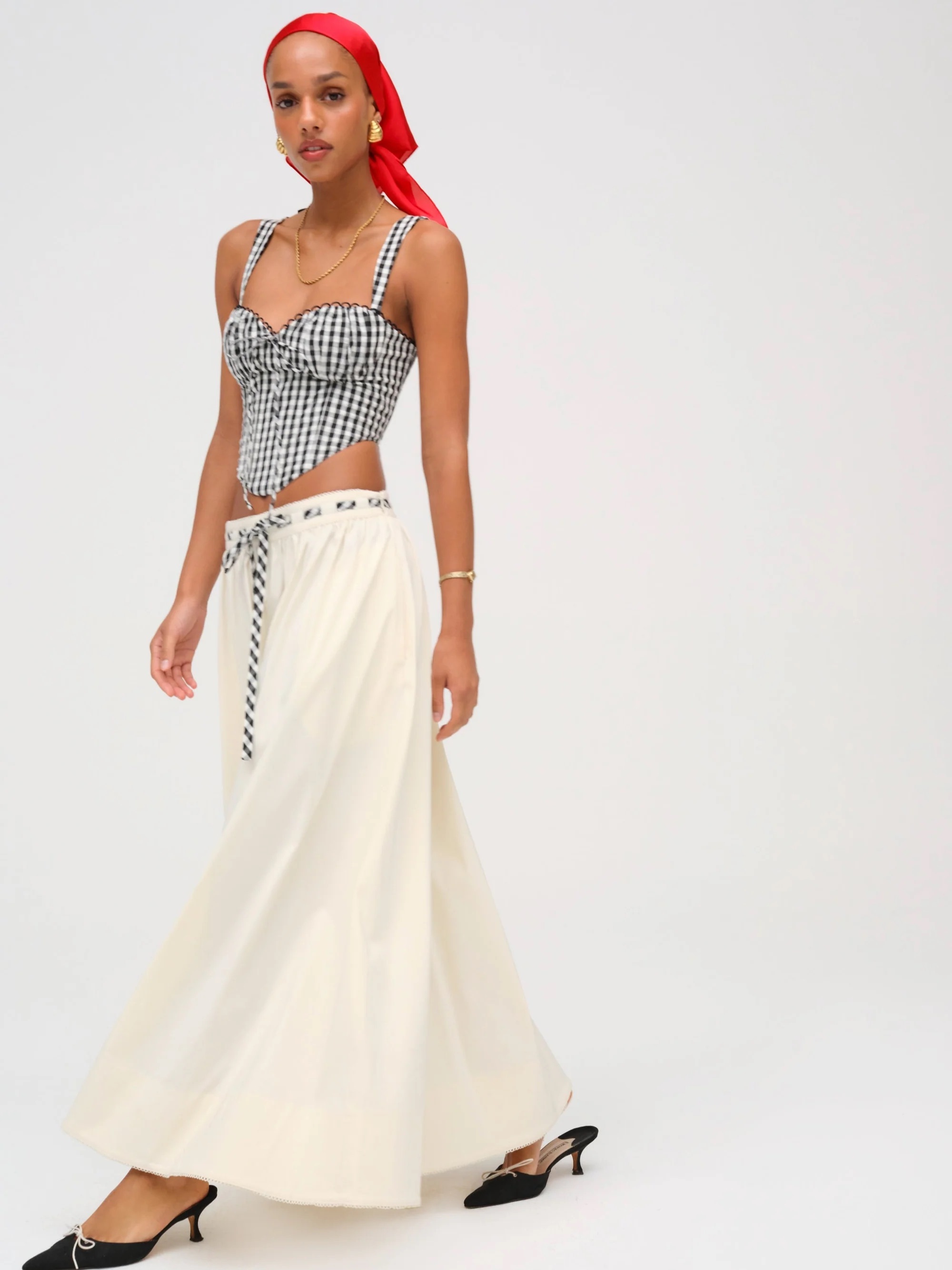 Georgia Poplin Midi Skirt