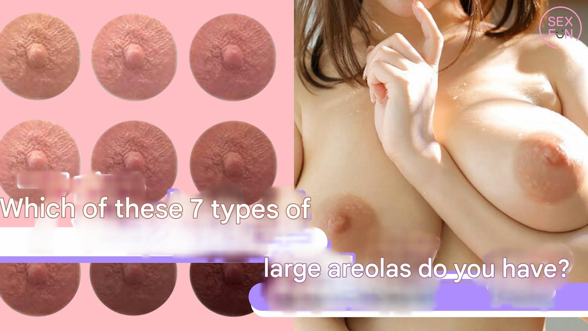 Close-up educational view of breast anatomy highlighting the areola